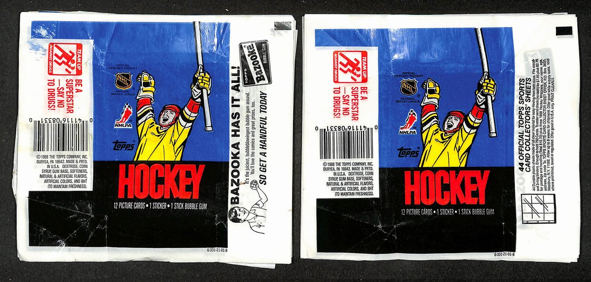 Lot of (72) 1988-1989 Topps NHL Hockey Wax Pack Wrappers 213942