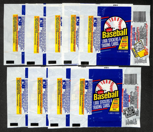 Lot of (9) 1988 Fleer MLB Baseball  Wax Pack Wrappers 213948