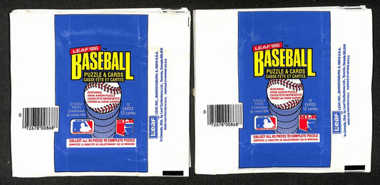 Lot of (72) 1986 Leaf MLB Baseball  Wax Pack Wrappers 213949