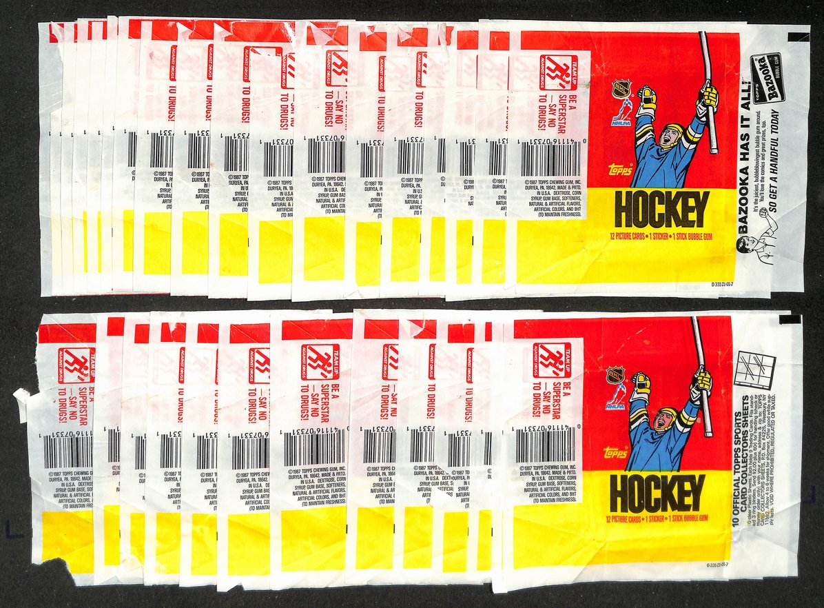 Lot of (31) 1987-1988 Topps NHL Hockey Wax Pack Wrappers 213950