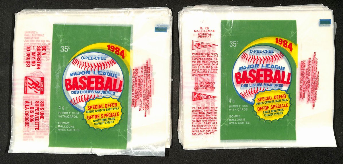 Lot of (210) 1984 O-Pee-Chee OPC MLB Baseball  Wax Pack Wrappers 213951