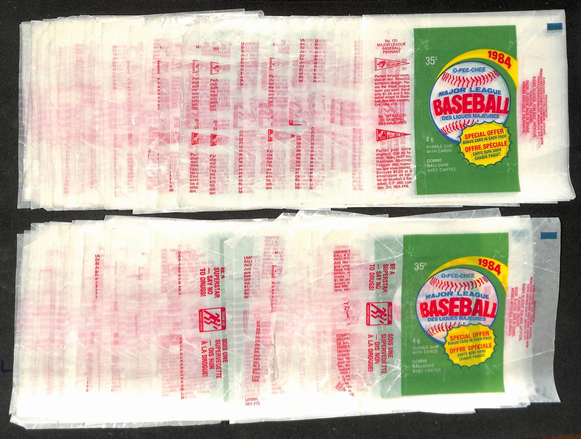 Lot of (210) 1984 O-Pee-Chee OPC MLB Baseball  Wax Pack Wrappers 213951