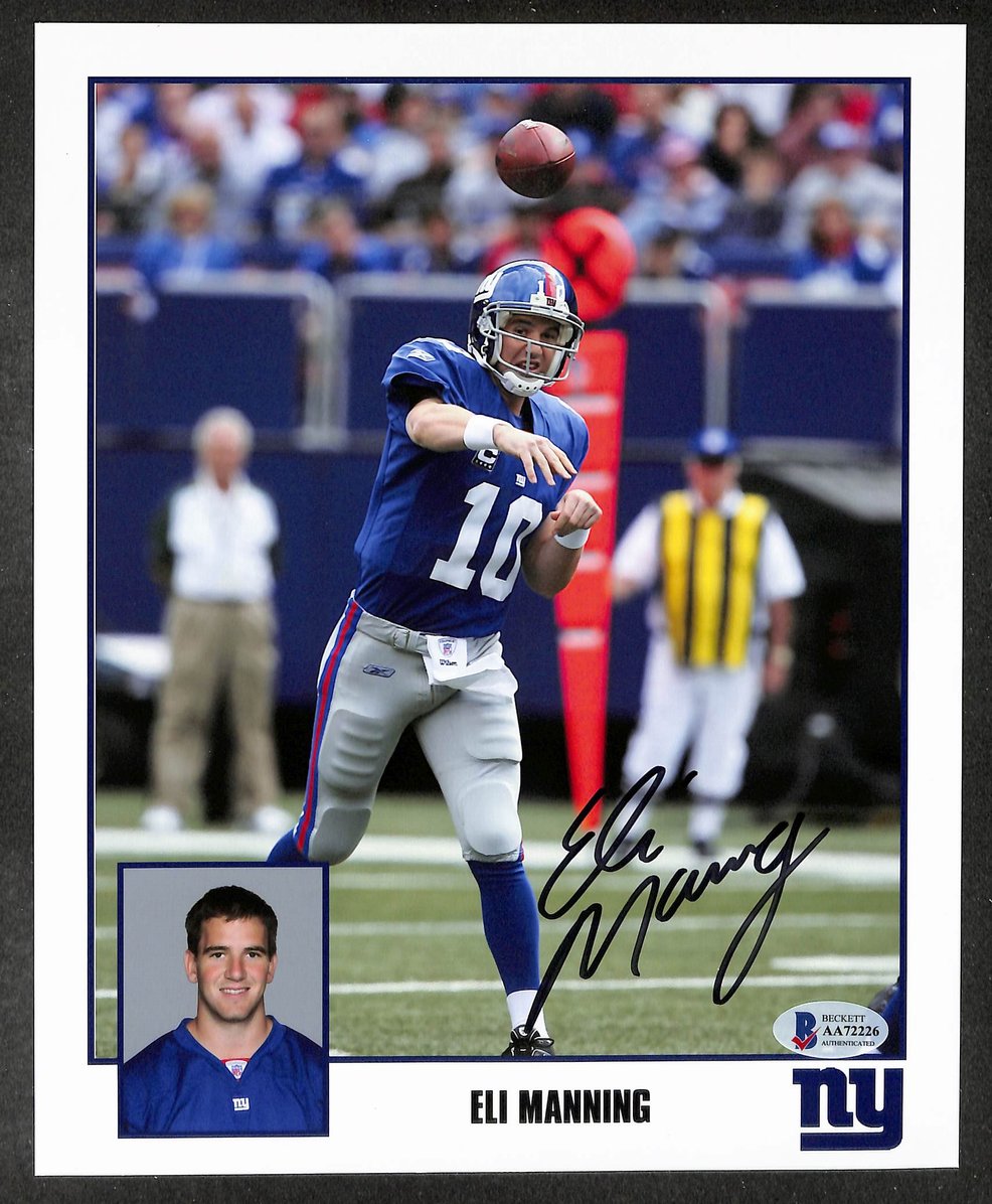 Eli Manning Signed/Autographed 8x10 Photo Giants BAS 213961