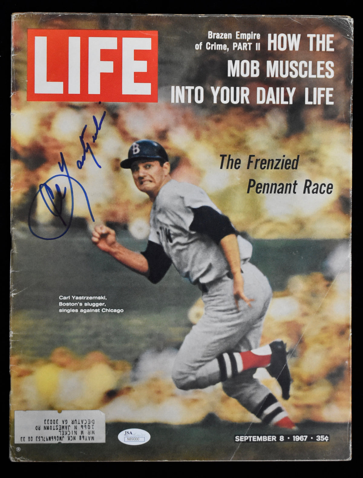 Carl Yastrzemski HOF Signed/Autographed 1967 LIFE Magazine Red Sox JSA 213910