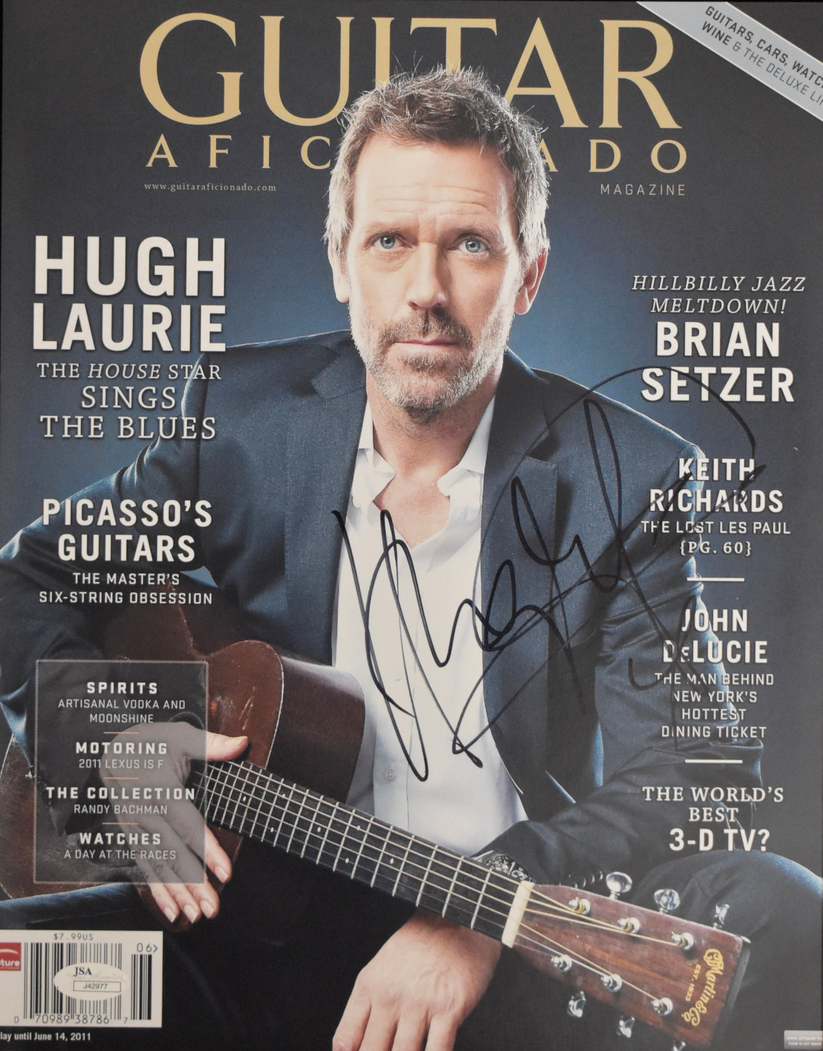 Hugh Laurie Signed/Autographed 11x14 Magazine House JSA 213921