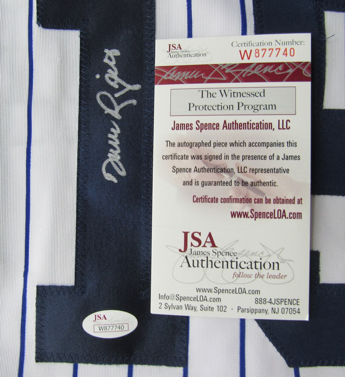 Dave Righetti New York Yankees Autographed Custom Jersey JSA XHC50