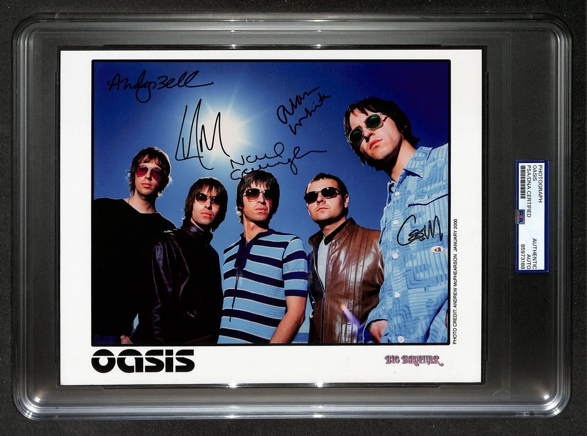 Oasis - Liam & Noel Gallagher + 3 Signed 8x10 Publicity Band Photo PSA/DNA 13973