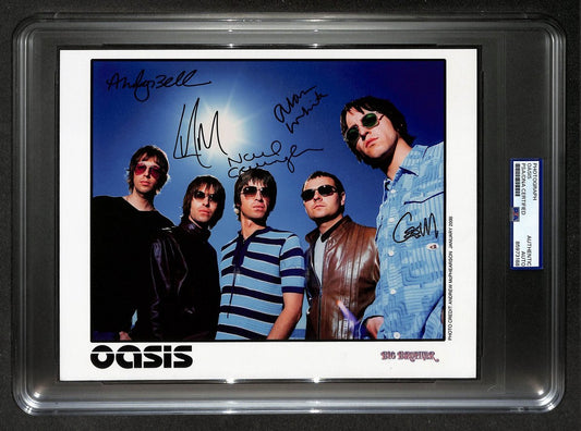 Oasis - Liam & Noel Gallagher + 3 Signed 8x10 Publicity Band Photo PSA/DNA 13973