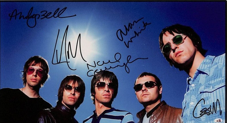 Oasis - Liam & Noel Gallagher + 3 Signed 8x10 Publicity Band Photo PSA/DNA 13973