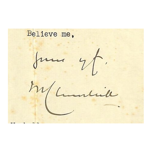Winston Churchill Signed/Autographed 8x10 TLS Letter April 6th 1939 PSA/DNA 3974