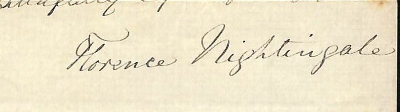 Florence Nightingale Signed/Autographed 5x8 ALS Letter October 1885 PSA/DNA 3975