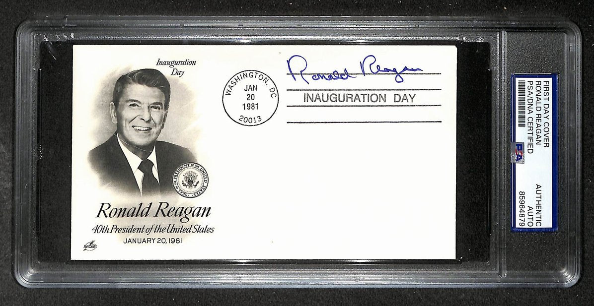 Ronald Reagan Signed Inauguration Day Cover FDC Envelope President PSA/DNA 13977