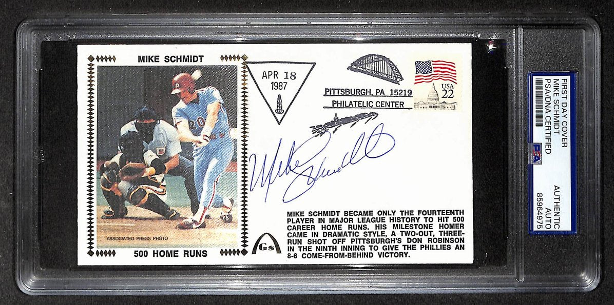 Mike Schmidt HOF Signed/Autographed FDC Envelope Phillies 1987 PSA 213979