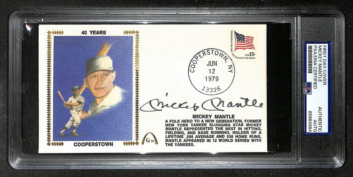 Mickey Mantle HOF Signed/Autographed FDC Envelope Yankees 1979 PSA 213986