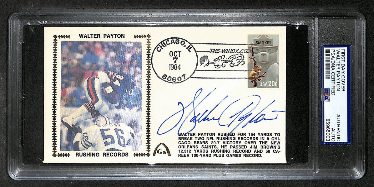 Walter Payton HOF Signed/Autographed FDC Envelope Bears 1984 PSA 213989