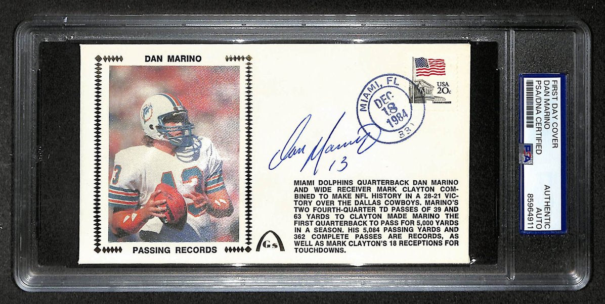 Dan Marino HOF Signed/Autographed FDC Envelope Dolphins 1984 PSA 213995