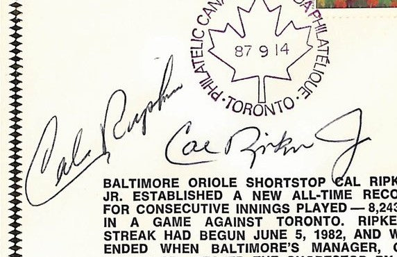 Cal Ripken Jr & Sr HOF Signed/Autographed FDC Envelope Orioles 1987 PSA 213999