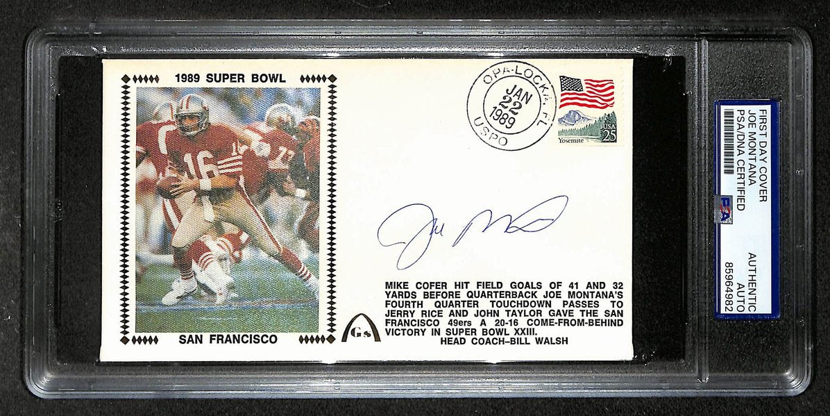 Joe Montana HOF Signed/Autographed FDC Envelope 49ers 1989 PSA 214000