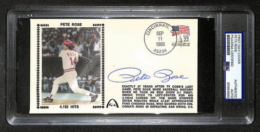 Pete Rose Signed/Autographed FDC Envelope Reds 1985 PSA 214003