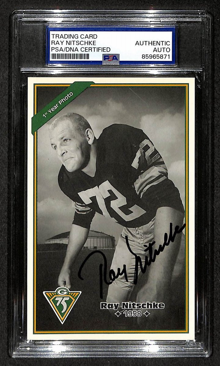 Ray Nitschke HOF Signed/Autographed 5x7 Postcard Packers PSA 214016