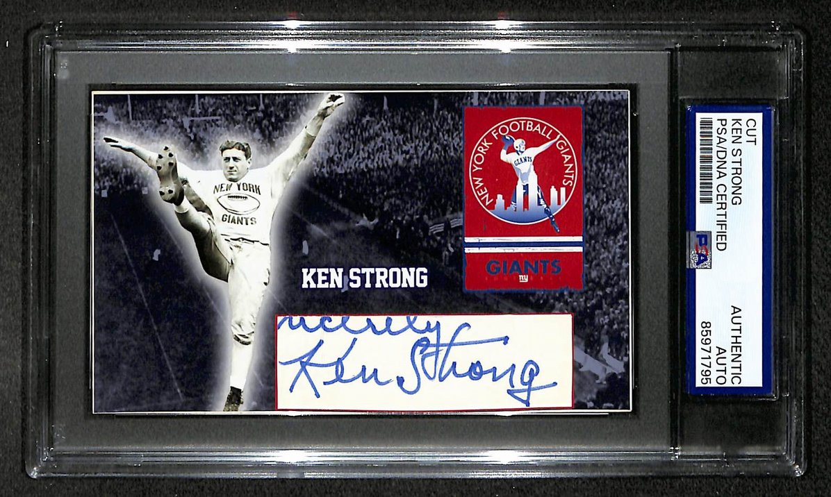 Ken Strong Signed/Autographed Cut Custom Card New York Giants PSA/DNA 214034