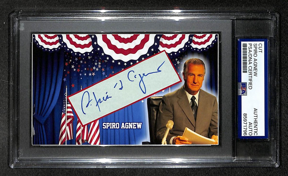 Spiro Agnew Signed/Autographed Cut Custom Card Vice President PSA/DNA 214035