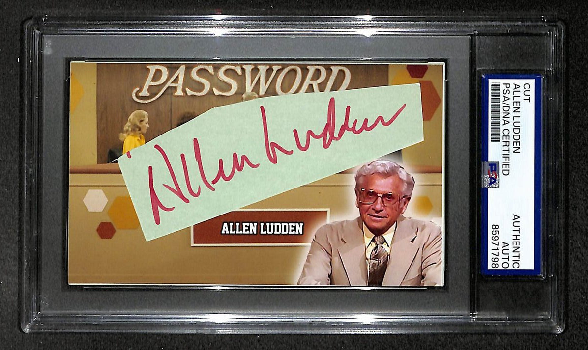 Allen Ludden Signed/Autographed Cut Custom Card Password Host PSA/DNA 214037