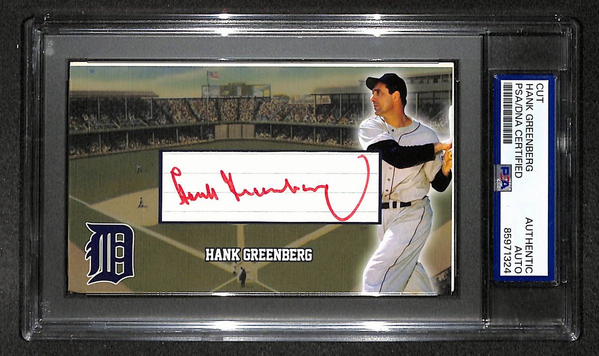 Hank Greenberg HOF Signed/Autographed Cut Custom Card Tigers PSA/DNA 214040