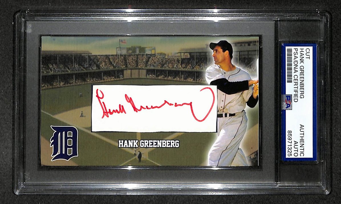 Hank Greenberg HOF Signed/Autographed Cut Custom Card Tigers PSA/DNA 214041