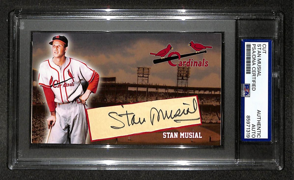Stan Musial HOF Signed/Autographed Cut Custom Card Cardinals PSA/DNA 214042