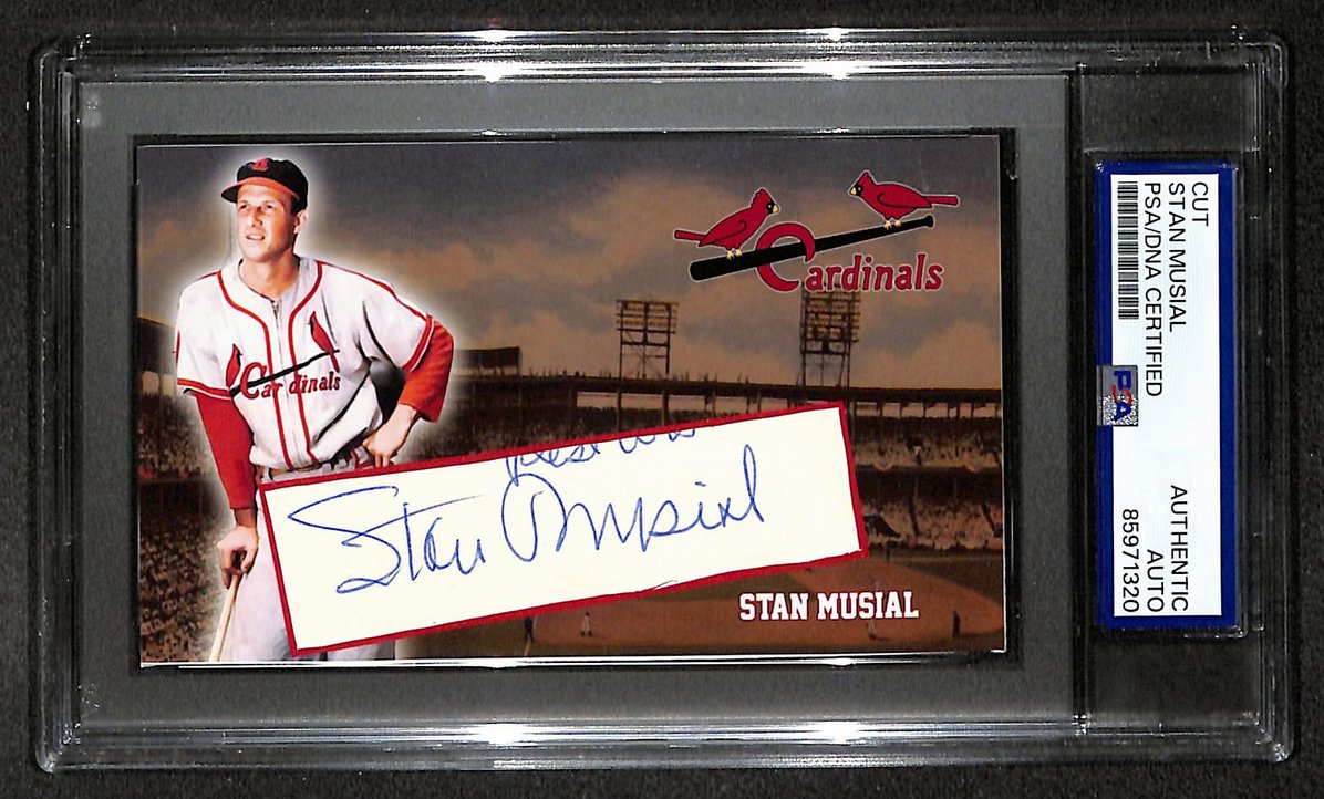 Stan Musial HOF Signed/Autographed Cut Custom Card Cardinals PSA/DNA 214043