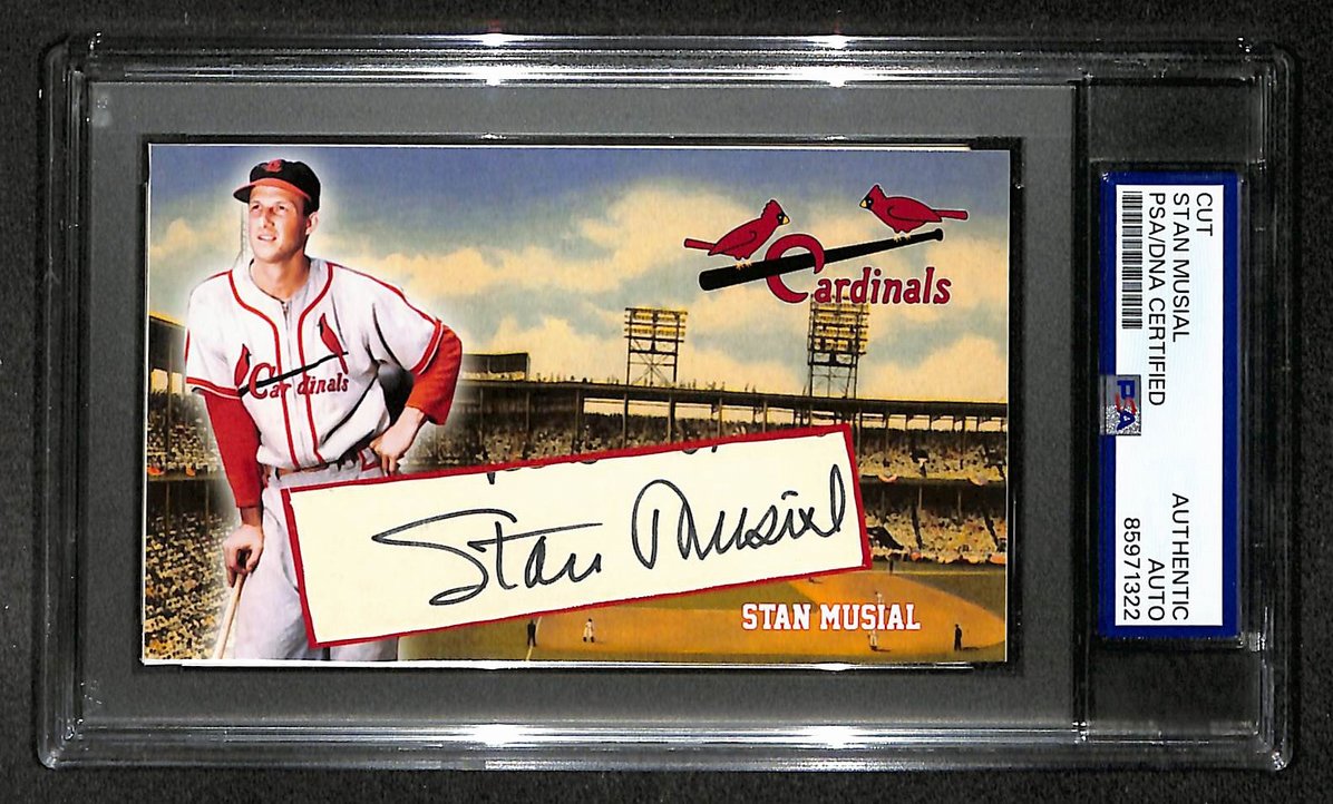 Stan Musial HOF Signed/Autographed Cut Custom Card Cardinals PSA/DNA 214045