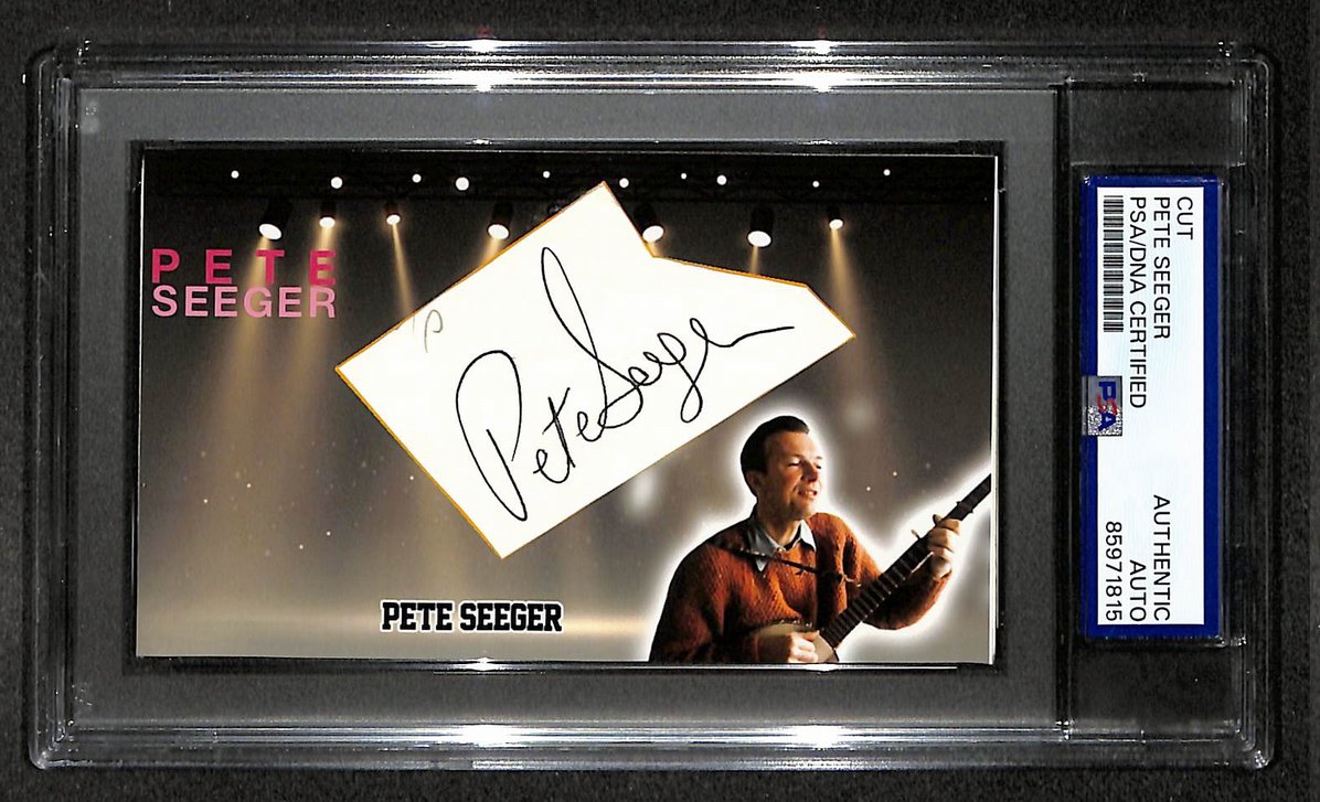 Pete Seeger Signed/Autographed Cut Custom Card Musician PSA/DNA 214047