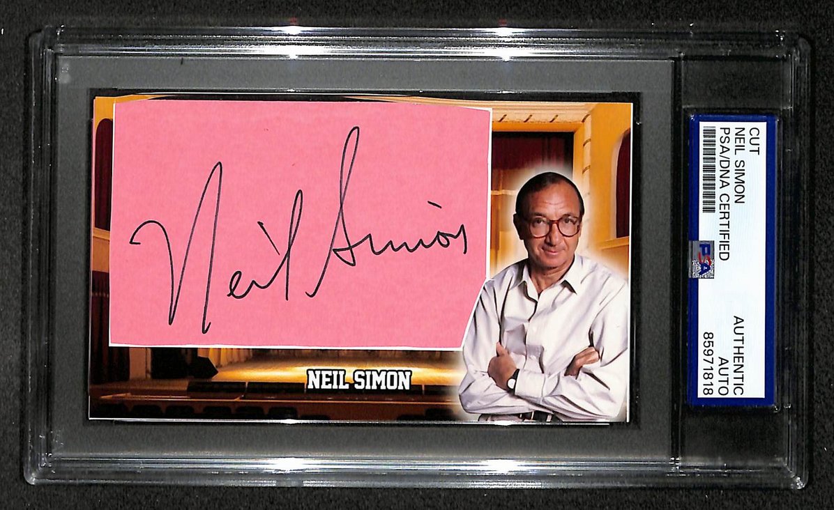 Neil Simon Signed/Autographed Cut Custom Card Playwright PSA/DNA 214050