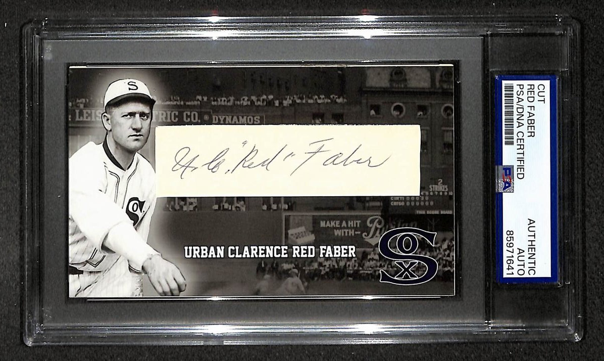 Urban Clarence Red Faber Signed/Autographed Cut Custom Card PSA/DNA 214073