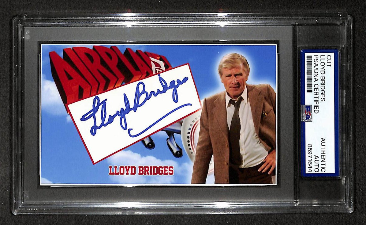 Lloyd Bridges Signed/Autographed Cut Custom Card Airplane PSA/DNA 214076