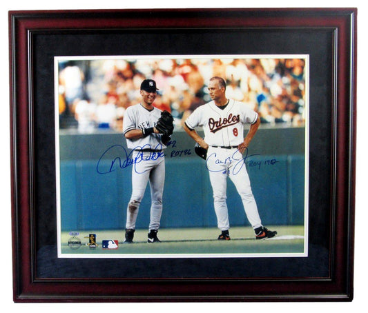 Derek Jeter Cal Ripken Jr Signed/Auto 16x20 Photo Framed ROY Steiner XBD003