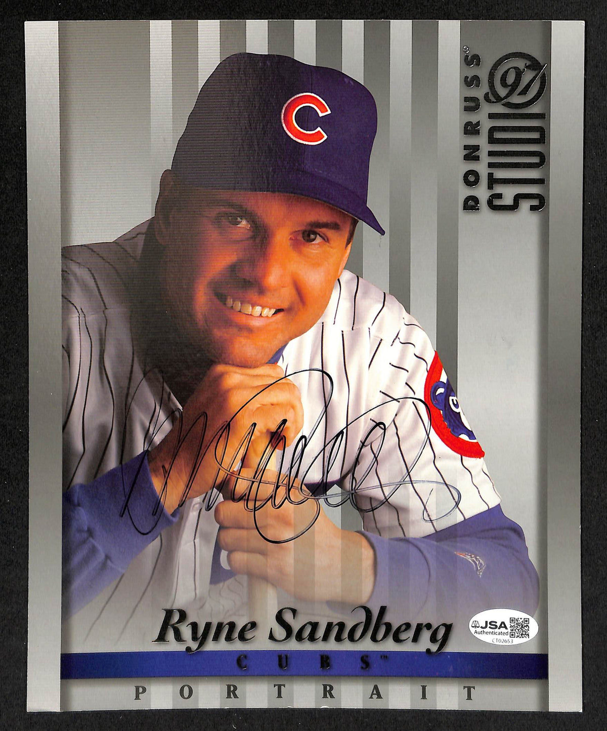 Ryne Sandberg HOF Signed/Autographed 97 Donruss Studio 8x10 Photo Cubs JSA 11425