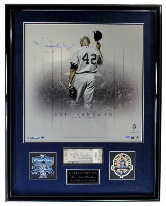 Mariano Rivera Exit Sandman Signed 20x20 Photo Yankees Framed Steiner XBD007