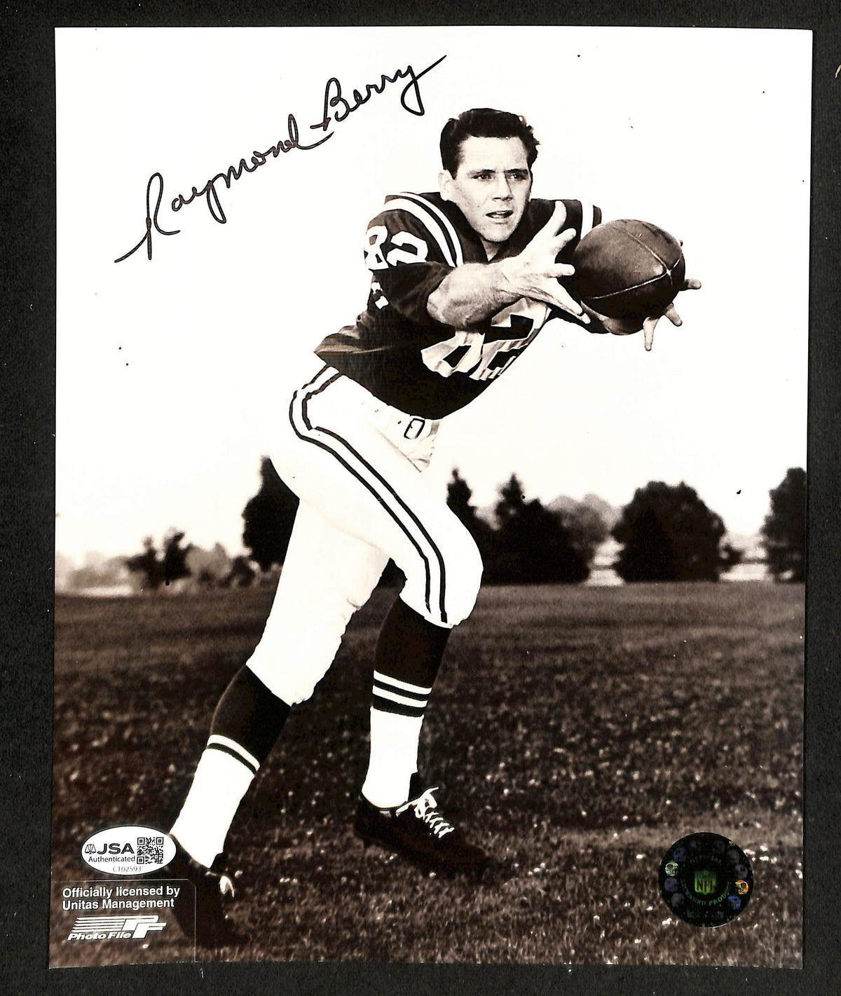 Raymond Berry HOF Signed/Autographed 8x10 Photo Colts JSA 214132