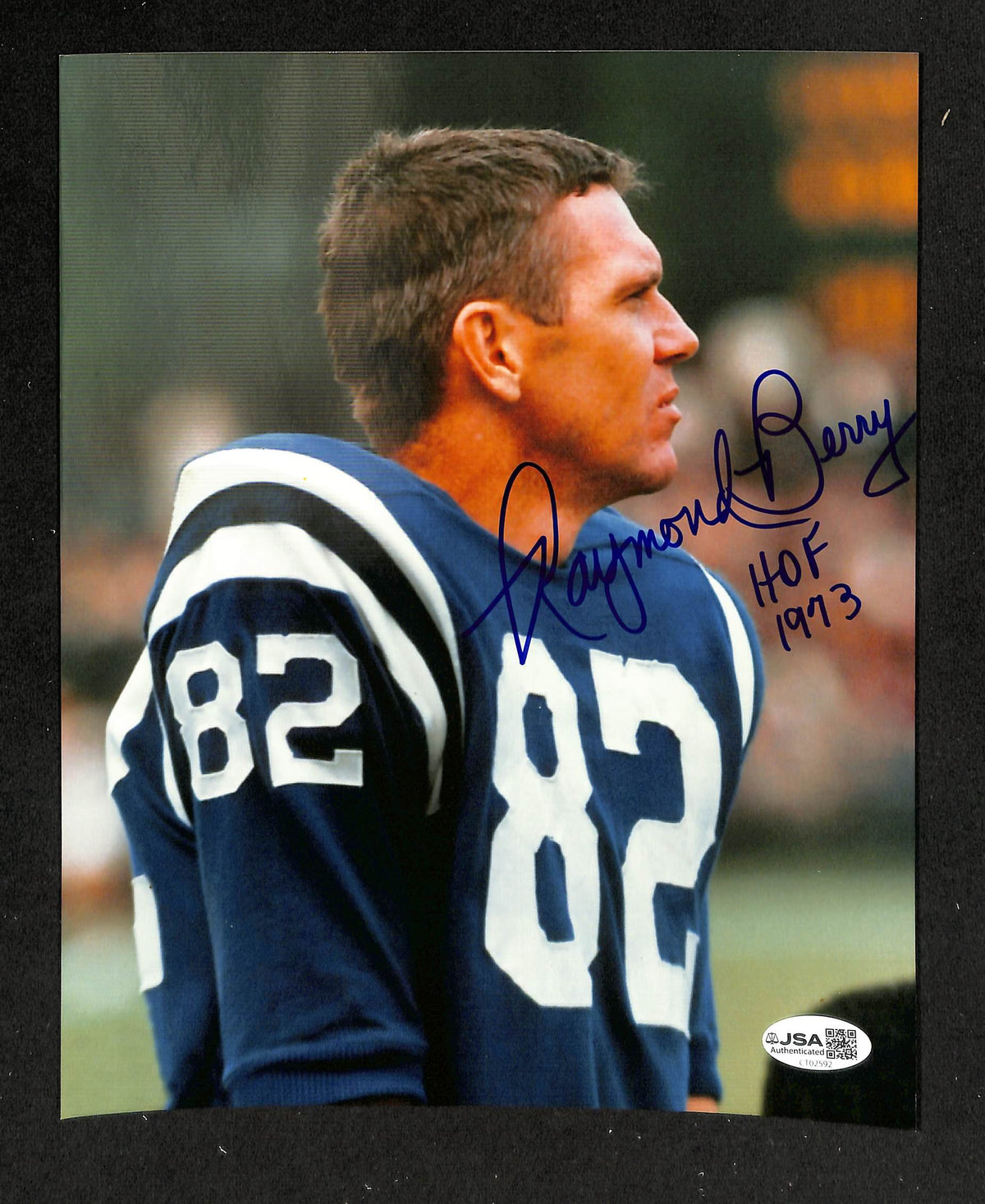 Raymond Berry HOF Signed/Autographed 8x10 Photo Colts JSA 214133