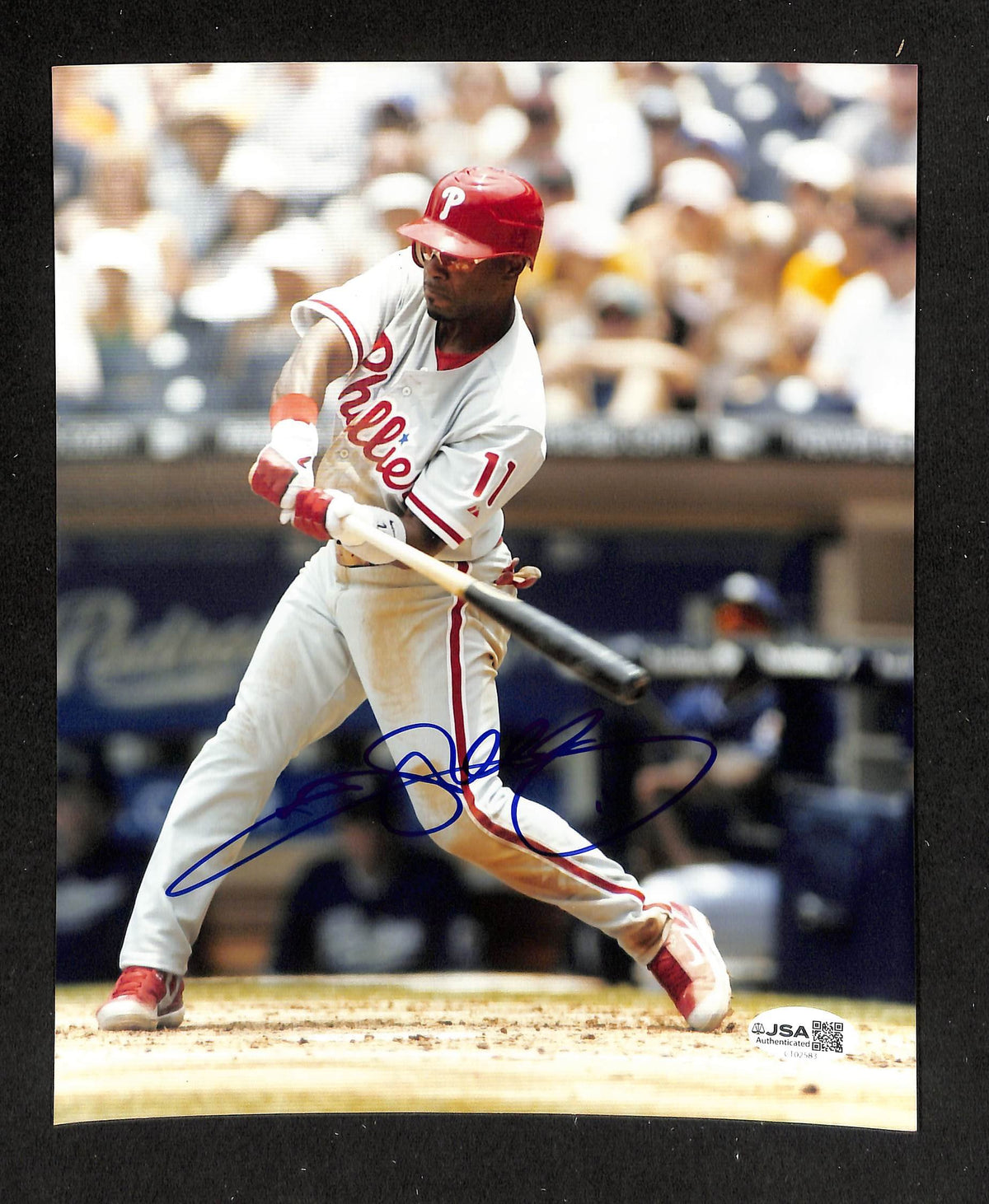 Jimmy Rollins Signed/Autographed 8x10 Photo Phillies JSA 214142