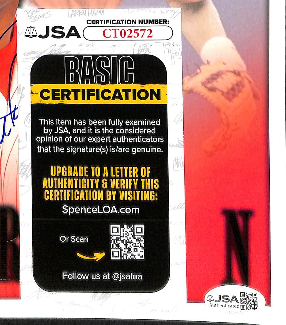 Barry Larkin HOF Signed Donruss Studio 98 Photo Card Reds JSA 214153