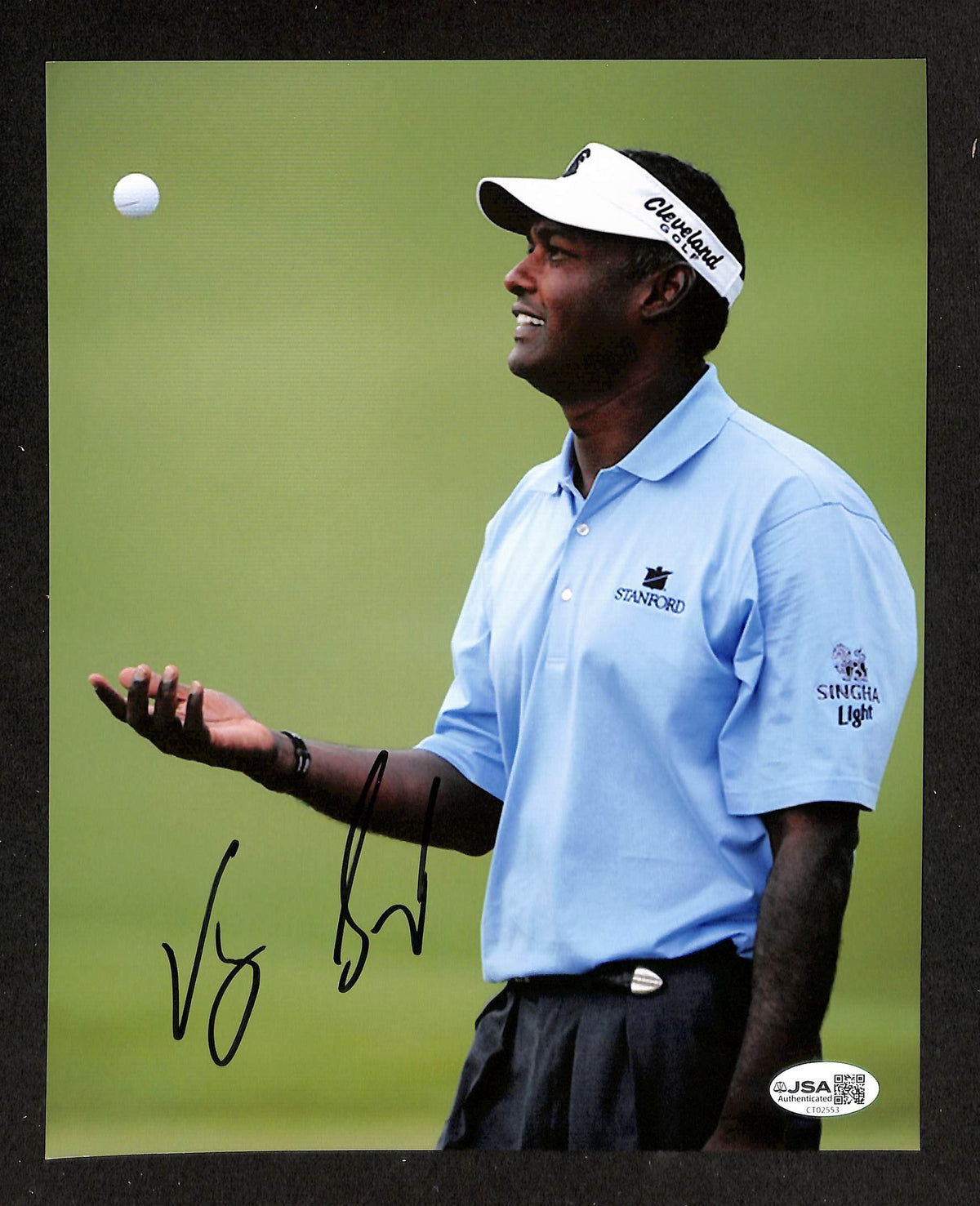 Vijay Singh Signed/Autographed 8x10 Photo PGA Golf JSA 214172