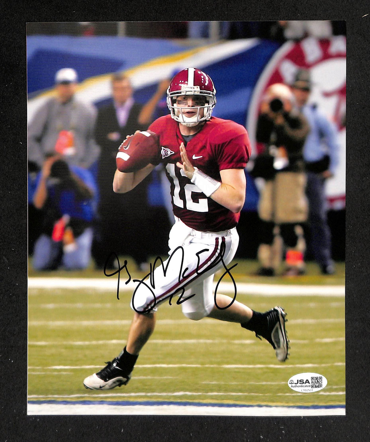 Greg McElroy Signed/Autographed 8x10 Photo Alabama JSA 214224