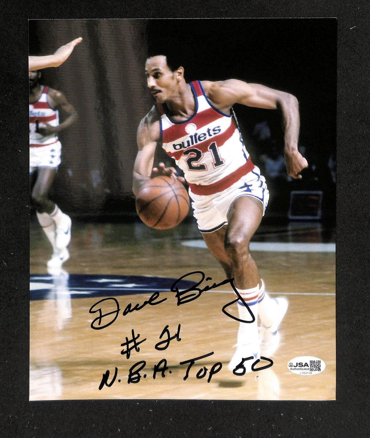 Dave Bing HOF Signed/Autographed 8x10 Photo Bullets JSA 214237