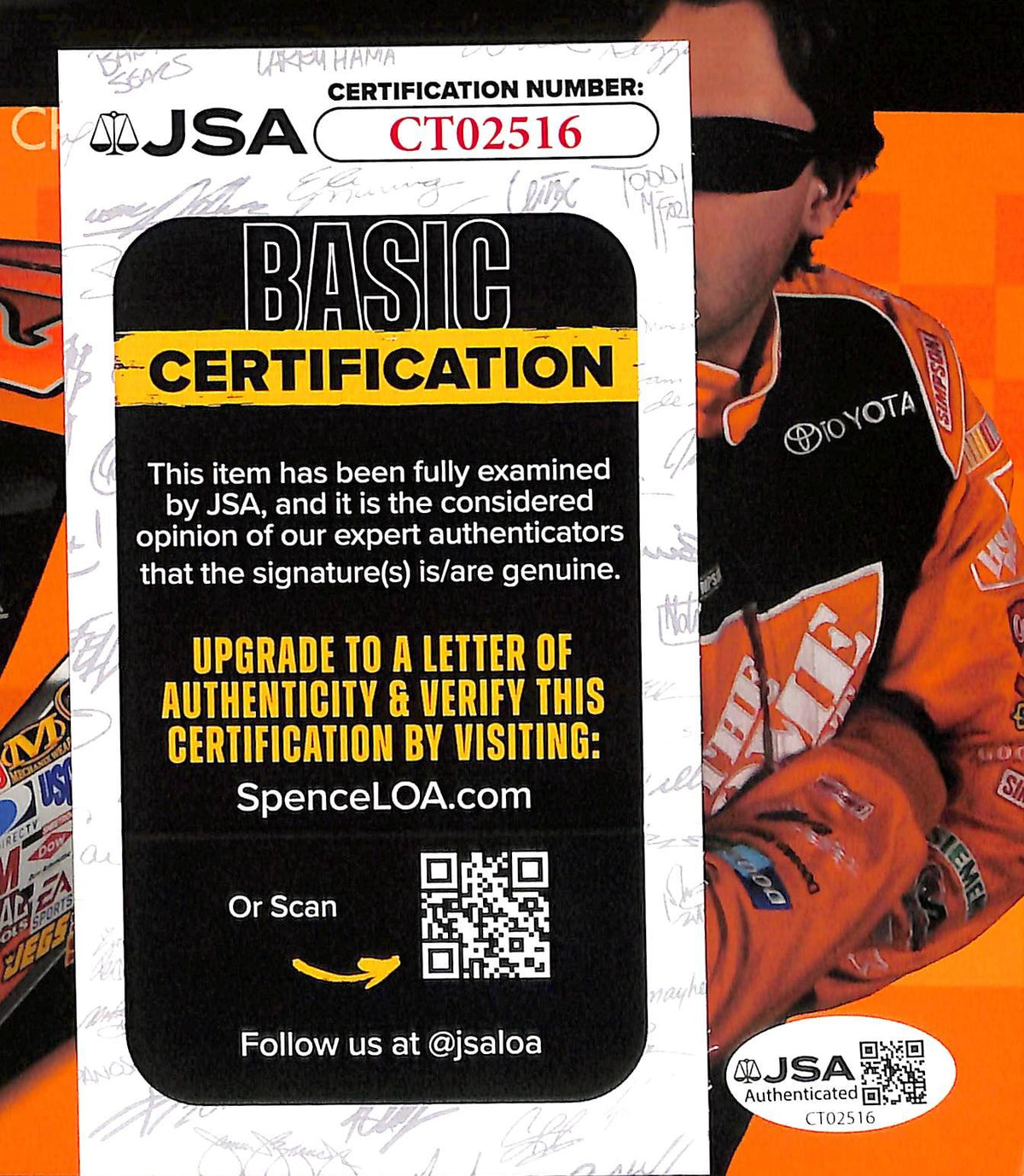 Tony Stewart Signed/Autographed 8x10 Photo NASCAR JSA 214239