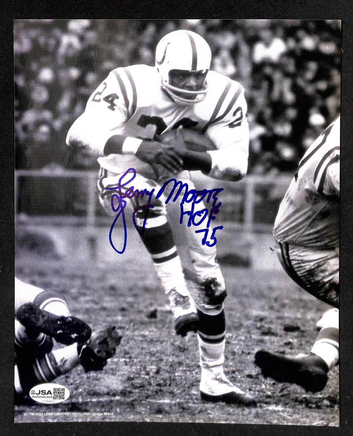 Lenny Moore HOF Signed/Autographed 8x10 Photo Colts JSA 214193