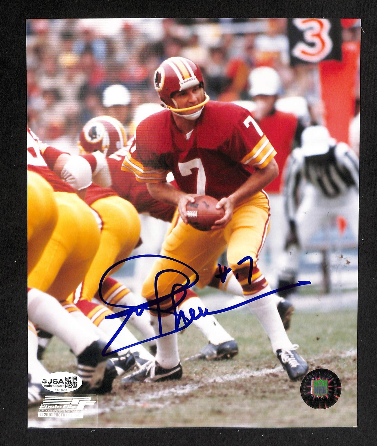 Joe Theismann Signed/Autographed 8x10 Photo Redskins JSA 214201