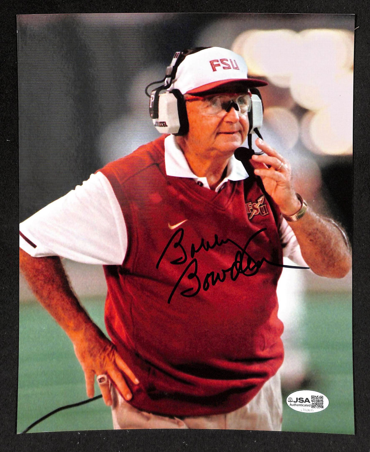 Bobby Bowden Signed/Autographed 8x10 Photo Florida State JSA 213875